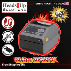 Zebra ZD620d Label Printer Kit | USB Cable | AC Line Cord | Power Supply ⚫️🌟