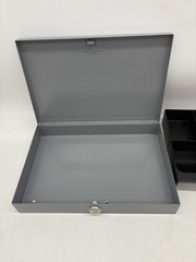 MMF Industries Metal Cash Box Removable Bill & Coin Tray 11.5&Prime;x7.8&Prime; NO KEY