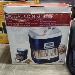 Fun Company Digital Coin Sorter Motorized Counter, 50-Coin Capacity, AC Adapter