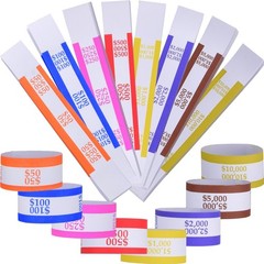 800 Money Bands for Cash – Self-Adhesive Currency Straps, 8 Colors, Organize Bil