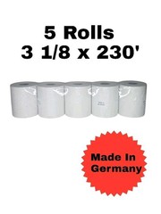 (5 Rolls) 3 1/8 x 230 Thermal Paper Receipt Rolls, Premium Quality German Paper