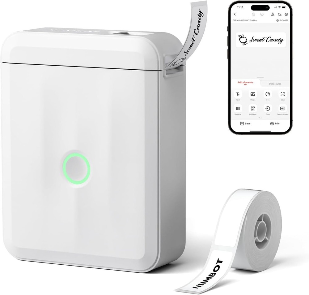Impresora De Etiquetas Adhesivas Con Cinta Portatil Bluetooth Códigos De Barras