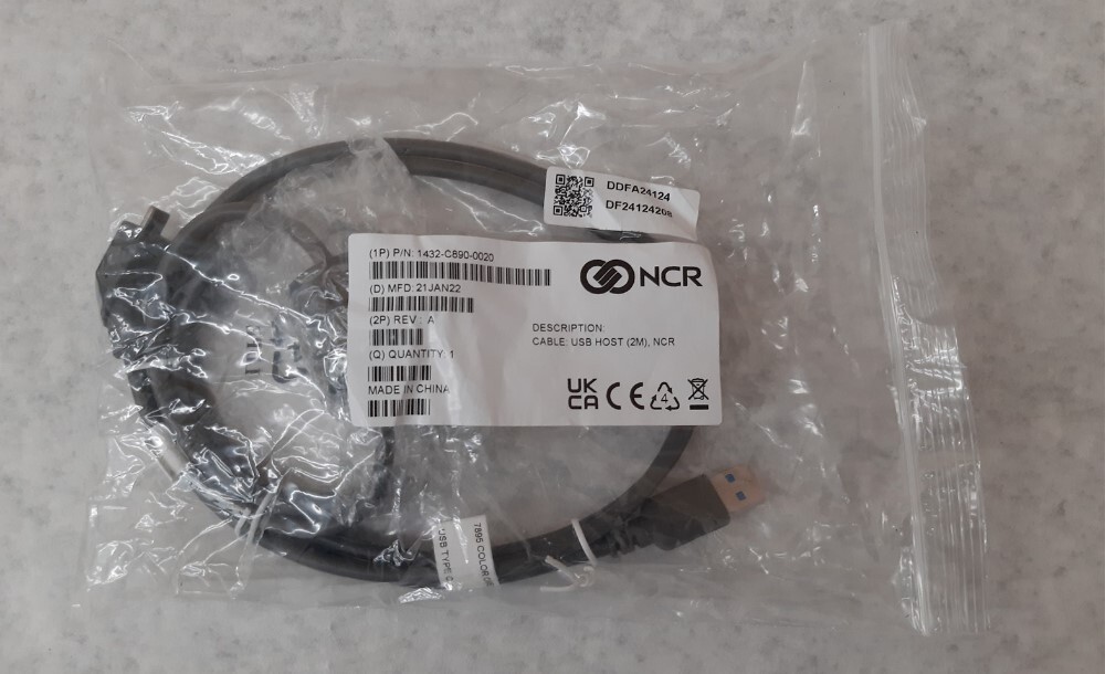 NCR 1432-C890-0020 7895 USB Type C to USB Type A Scanner Color Camera Cable – 2M