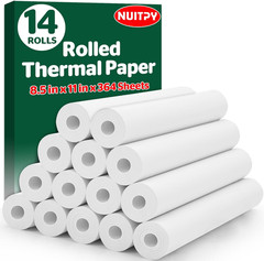 14 Rolls Thermal Printer Paper, 8.5In X 11In US Letter Size, Bpa-Free Quick-Dry