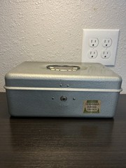 Vintage Standard Federal Savings Silver Metal Cash/Utility Box Free Shipping