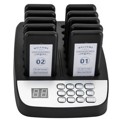 Restaurant Wireless Guest Paging System 10Beepers Queuing Calling Pagers w/Light