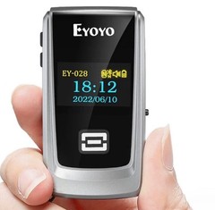 QR Code Scanner with LCD Display, Mini Portable Bluetooth Barcode Scanner, Wirel