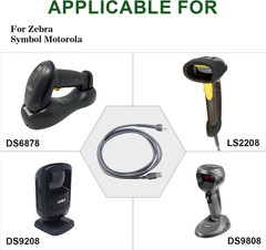 USB Barcode Scanner Cable for Zebra Symbol Motorola LS2208 LS3008 LS9208 DS4208
