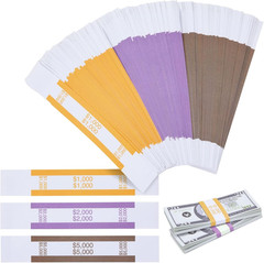 300 Pack Self Adhesive Currency Bands Assorted 1000 2000 5000 Money Bill Wrap