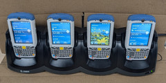 (LOT OF 4) Symbol MC55A0-H70SWQQA9WR Barcode Scanner W/CHARGING DOCK (UNTESTED)