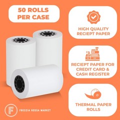 Thermal Credit Card Paper Rolls Printer Paper Receipts 2 1/4&Prime; X 50&prime; for Popul…