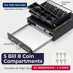 Volcora 16&Prime; Manual Push Open Cash Register Drawer for Point of Sale (POS) System