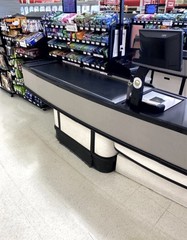 Supermarket Single Belt Checkout Counter