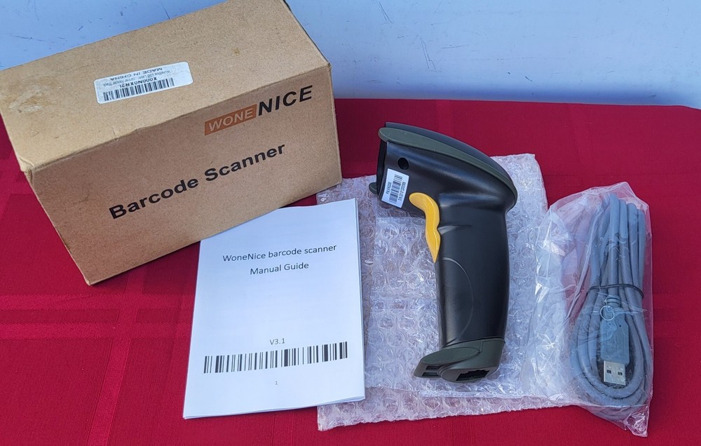 NEW WoneNice USB Laser Barcode Scanner – Model WN3300 (Black)