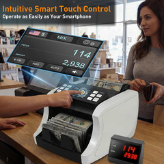 NUCOUN Mixed Denomination Money Counter Machine, Commercial Grade Bill Value Cou