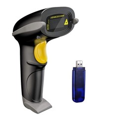 NADAMOO Wireless Barcode Scanner 328 Feet Transmission Distance USB Gray