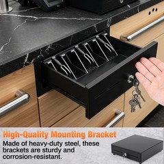 13 Inch Manual Push Open Cash Register Drawer with Under Counter Mounting Bra…