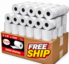 (50 Rolls) 3 1/8&Prime; x 230&prime; Thermal Receipt Paper BPA Free POS Register – Free Ship