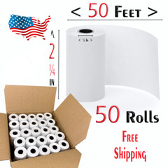 2 1/4&Prime; X 50&prime; THERMAL CREDIT CARD 50 ROLLS VX520 THERMAL PAPER ICT220 ICT250