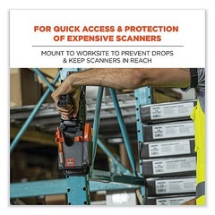 ergodyne Squids 5543 Handheld Barcode Scanner Mount Holder with Fastener Straps,