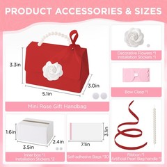 Money Pull Box Cash Surprise Mini Rose Handbag 30 PCS Transparent Bags