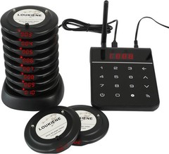 Wireless Restaurant Paging System – Waterproof with 10 Coaster Pagers Included