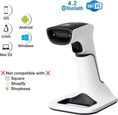 Wireless 3-in-1 Bluetooth Barcode Scanner with Next Gen Stand & Rechargeable …