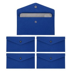 5Pcs Felt Money Bag, Felt Cellphone Sleeve Case Pouch Cash Bag, Dark Blue