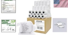 Inkless 2-1/4&Prime; x 50&prime; Thermal Paper Rolls – 50 Pack, High-Quality & Biodegradable