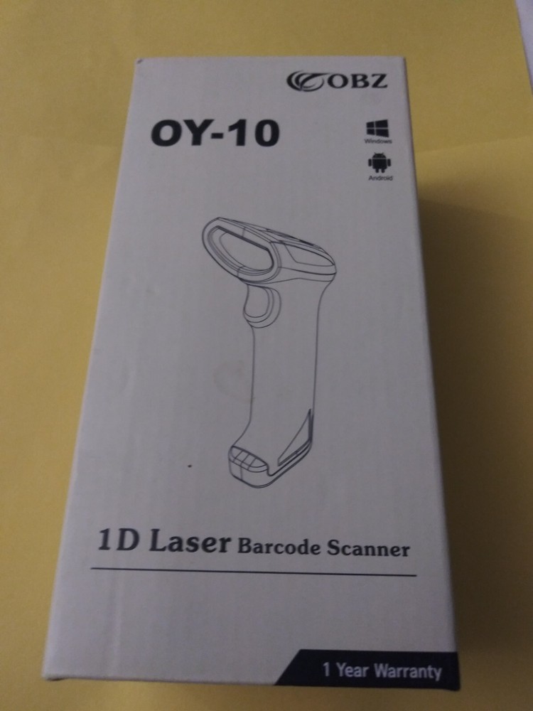 USB 1D Laser Barcode Scanner OBZ OY-10 Mini Wired USB Scanner 7&Prime; Long