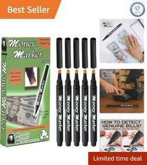 Professional 5-Pack Money Detector Pens – Chisel Tip Bill Checkers for All Users