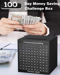 Money Saving Box, Unbreakable Piggy Bank for Adults Save $5,050 Metal Savings…