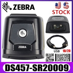 Zebra DS457-SR20009 Fixed Mount 1D/2D Laser Reader Barcode Scanner W/ USB Cable
