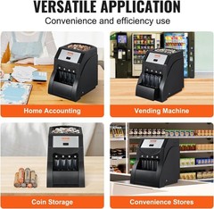 Automatic Coin Sorter & Wrapper – Sorts 1￠-25￠ Coins at 230/min, 200 Capacity