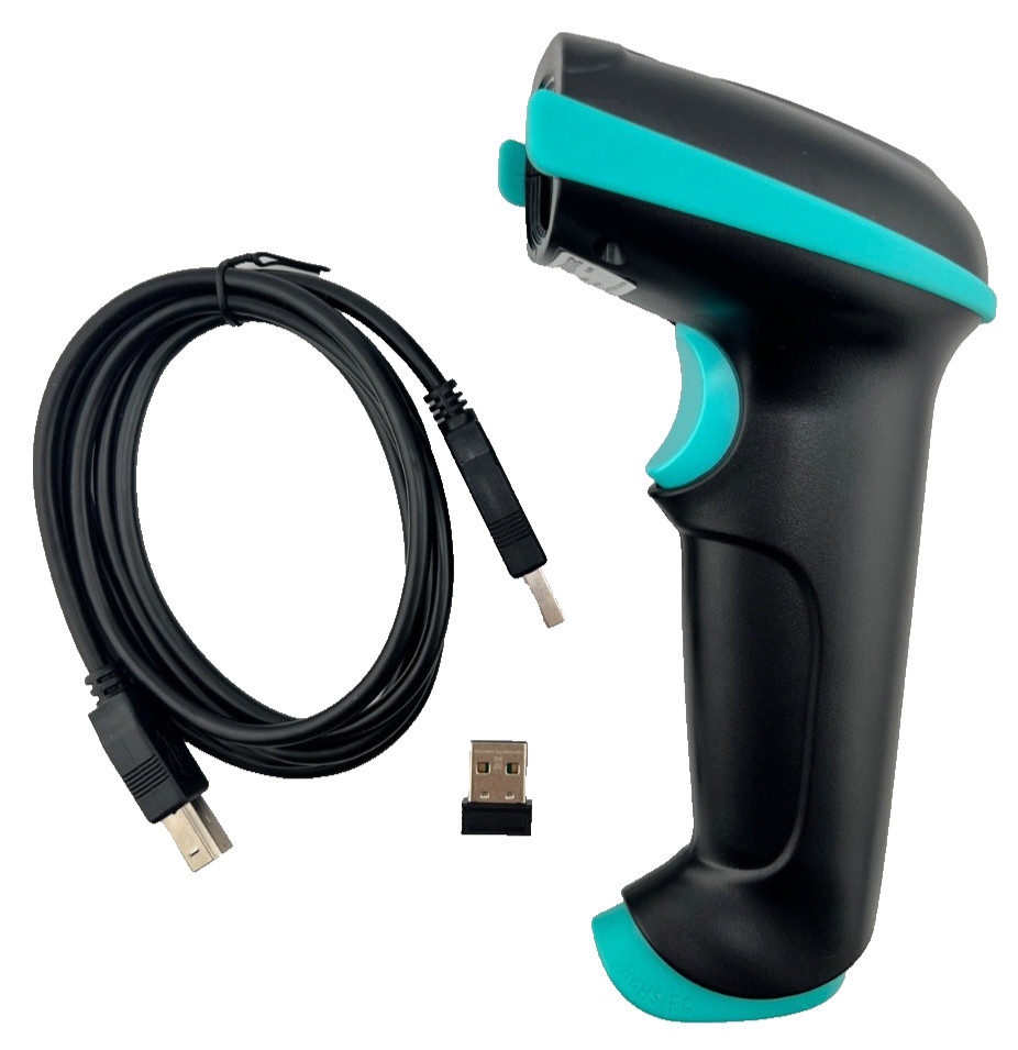 Tera 5100 Wireless 1D Laser Barcode Scanner 2.4G Wireless & USB Wired Blue