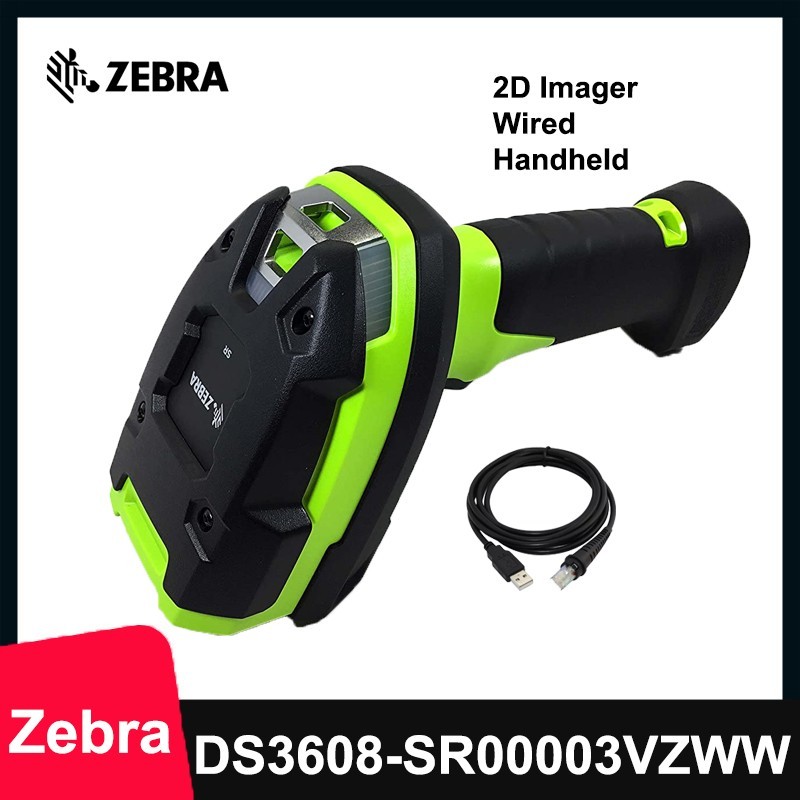 Zebra DS3608-SR00003VZWW 2D Handheld Digital USB Barcode Scanner with Cable Kit