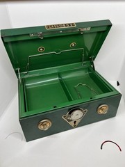 Vtg Open Japanese Cash Box with Combination Lock Antique Handheld Without Key