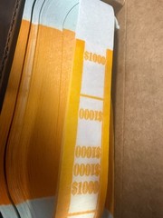 $1,000 Bill Money Straps Currency Bands Cash Wraps 1000 Count Case