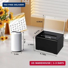 Acrylic Donation Box with Lock, Black Tip Jar with Sign Holder, Suggestion Box