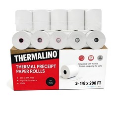 (20 Rolls) 3 1/8&prime; Premium Thermal Paper Rolls BPA-Free 80mm Thermal Receipt P…