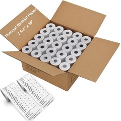 Coopaty 2 1/4 x 50&prime; Thermal Receipt Paper Rolls, Cash Register Paper, POS Paper