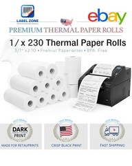 3 1/8&Prime; x 230&prime; THERMAL POS RECEIPT PRINTER ROLL PAPER BPA FREE USA 50 ROLLS