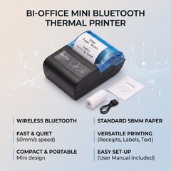 Portable Mini Thermal Printer Receipt Bill Printer with 58mm Print Pape for Rest