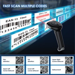 Eyoyo 2D QR Wireless Barcode Scanner 2500mAh Handheld Cordless USB Wired Reader