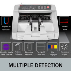 1000Pcs/Min Money Counter Business Cash Register Euros Bills Fake Banknote Detec