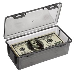 Hipiwe Plastic Cash Money Box Black Currency Tray Organizer with 1 Pcs,