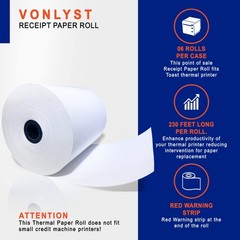 Thermal Printer Paper Roll for Toast TP200 Receipt Printer Point of Sale (06 …