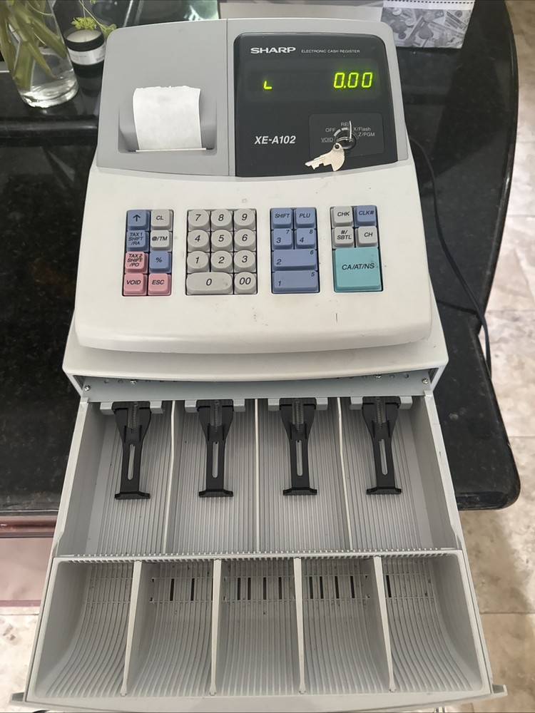 Sharp XE-A102 Electronic Cash Register w/ Keys. Little Use. Works Great