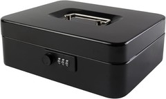 Large Cash Box with Combination Lock and Removable Money Tray for Security