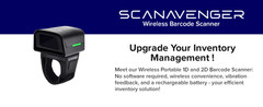 ScanAvenger 1D 2D QR Ring Barcode Scanner – Wearable Mini Bluetooth Wireless NEW